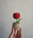 Handmade Crochet Tulip In A Pot